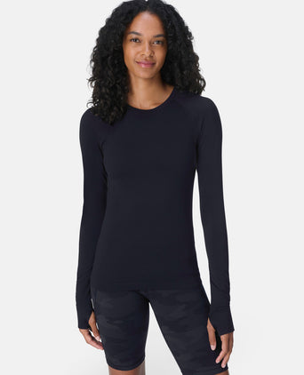 Athlete Seamless Gym Long Sleeve Top - Black
