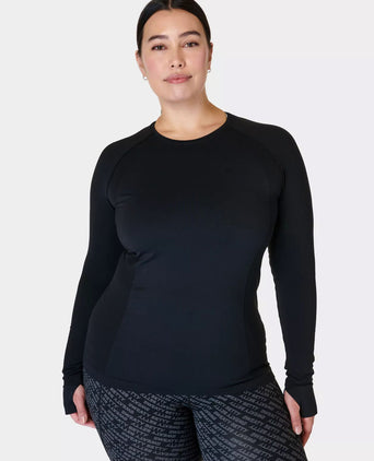 Athlete Seamless Gym Long Sleeve Top - Black