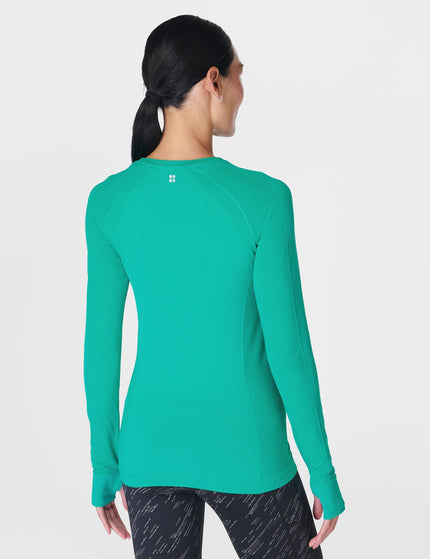 Sweaty Betty Athlete Seamless Gym Long Sleeve Top - Gem Greenimage2- The Sports Edit