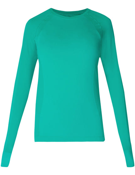 Sweaty Betty Athlete Seamless Gym Long Sleeve Top - Gem Greenimage8- The Sports Edit