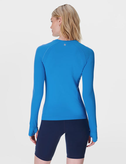 Sweaty Betty Athlete Seamless Gym Long Sleeve Top - Tidal Blueimage2- The Sports Edit