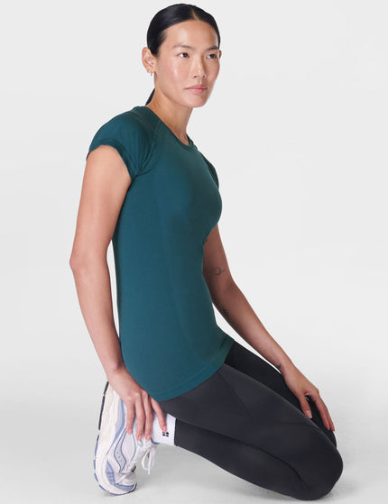 Sweaty Betty Athlete Seamless Gym T-Shirt - Deep Greenimage5- The Sports Edit