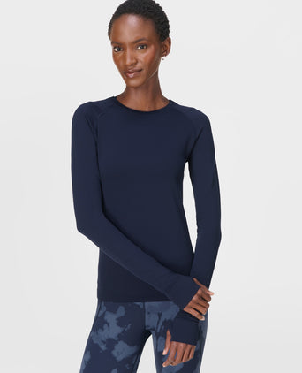 Athlete Seamless Workout Long Sleeve Top - Navy Blue