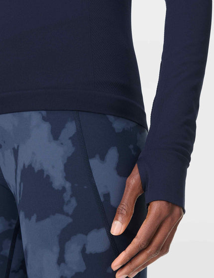 Sweaty Betty Athlete Seamless Workout Long Sleeve Top - Navy Blueimages5- The Sports Edit