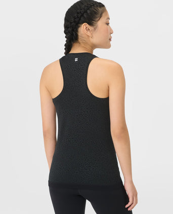 Athlete Seamless Workout Vest - Black Leo Spots Jacquard