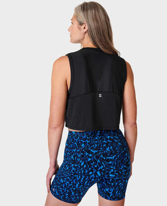Breathe Easy Crop Muscle Vest - Black