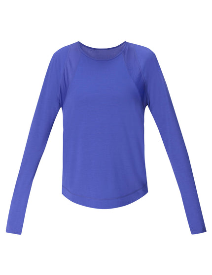 Sweaty Betty Breathe Easy Mesh Long Sleeve Top - Rich Blueimage6- The Sports Edit