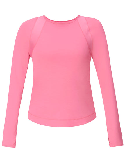 Sweaty Betty Breathe Easy Mesh Long Sleeve Top - Lollipop Pinkimage6- The Sports Edit