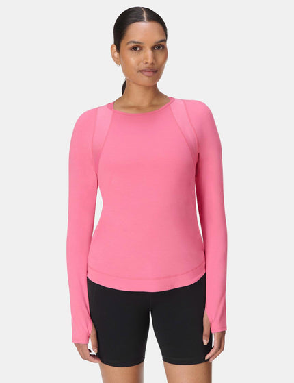 Sweaty Betty Breathe Easy Mesh Long Sleeve Top - Lollipop Pinkimage1- The Sports Edit