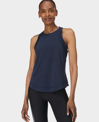 Breathe Easy Mesh Run Vest Top - Navy Blue