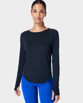 Breathe Easy Running Long Sleeve Top - Black