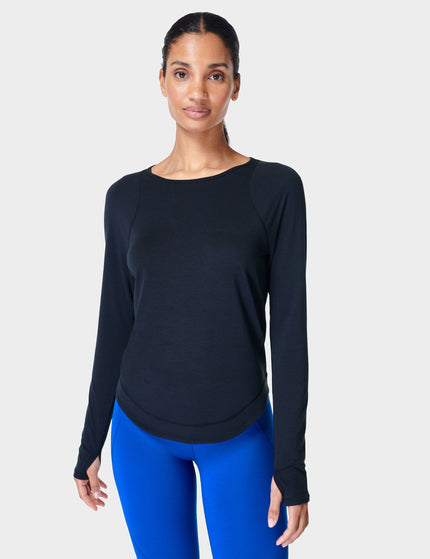 Sweaty Betty Breathe Easy Running Long Sleeve Top - Blackimage1- The Sports Edit