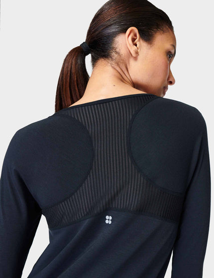 Sweaty Betty Breathe Easy Running Long Sleeve Top - Blackimage4- The Sports Edit