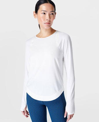 Breathe Easy Running Long Sleeve Top - White