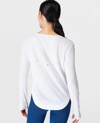 Breathe Easy Running Long Sleeve Top - White