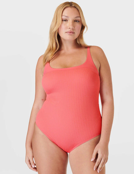 Sweaty Betty Capri Crinkled Scoop Neck Swimsuit - Coral Pinkimage1- The Sports Edit