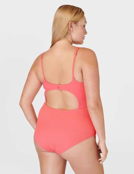 Sweaty Betty Capri Crinkled Scoop Neck Swimsuit - Coral Pinkimage2- The Sports Edit