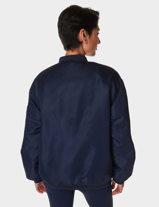 Cityscape Longline Bomber - Navy Blue