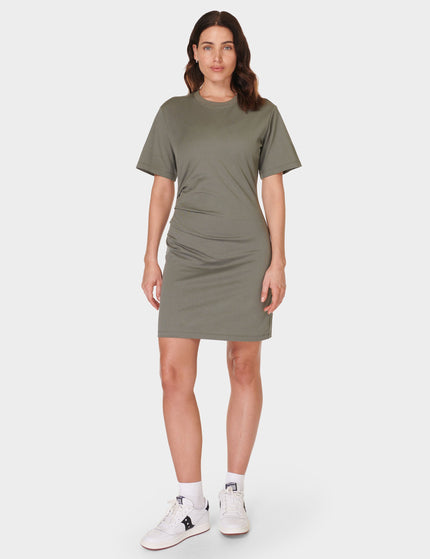 Sweaty Betty Easy Ruched T-Shirt Dress - Umbra Greenimage7- The Sports Edit