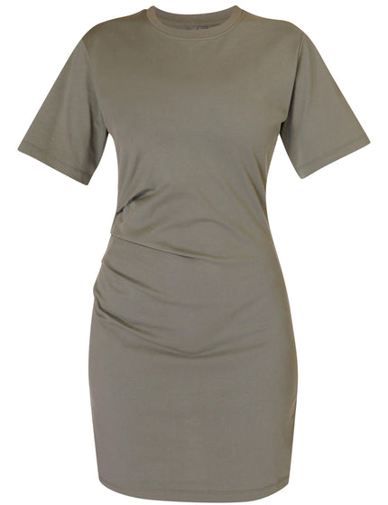 Sweaty Betty Easy Ruched T-Shirt Dress - Umbra Greenimage8- The Sports Edit