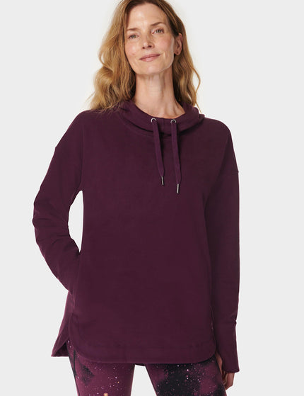 Sweaty Betty Escape Luxe Fleece Hoody - Midnight Cherry Purpleimage3- The Sports Edit