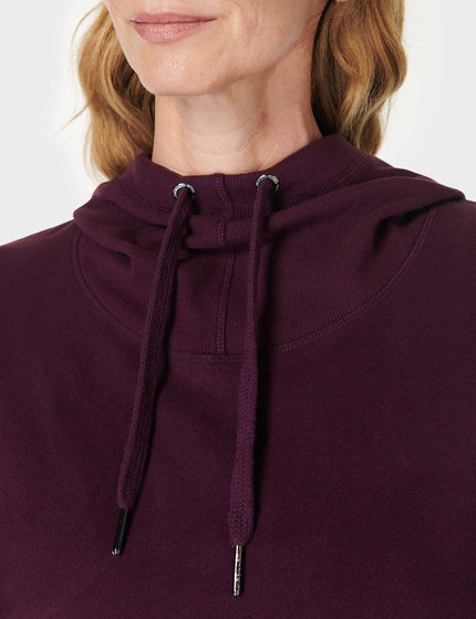 Sweaty Betty Escape Luxe Fleece Hoody - Midnight Cherry Purpleimage4- The Sports Edit