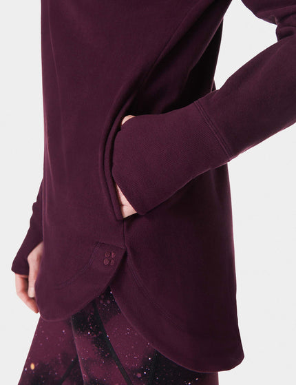 Sweaty Betty Escape Luxe Fleece Hoody - Midnight Cherry Purpleimage5- The Sports Edit