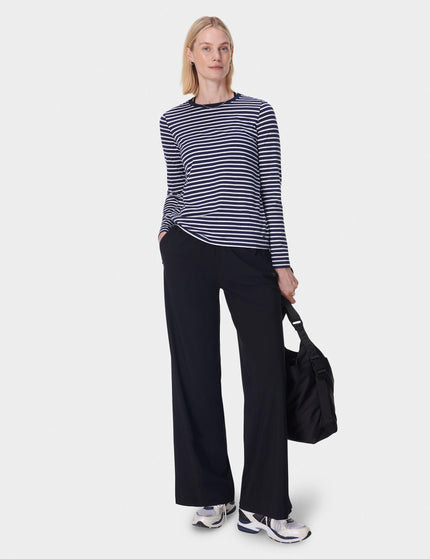 Sweaty Betty Essential Long Sleeve T-Shirt - Navy Blue White Stripeimage5- The Sports Edit