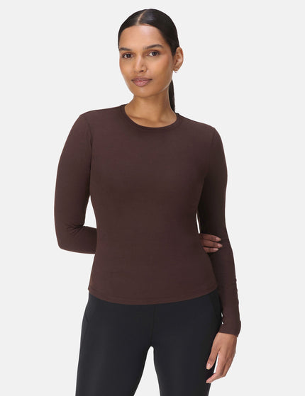 Sweaty Betty Essential Sculpt Long Sleeve Top - Sable Brownimage1- The Sports Edit