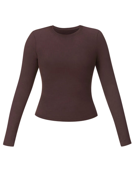 Sweaty Betty Essential Sculpt Long Sleeve Top - Sable Brownimage8- The Sports Edit