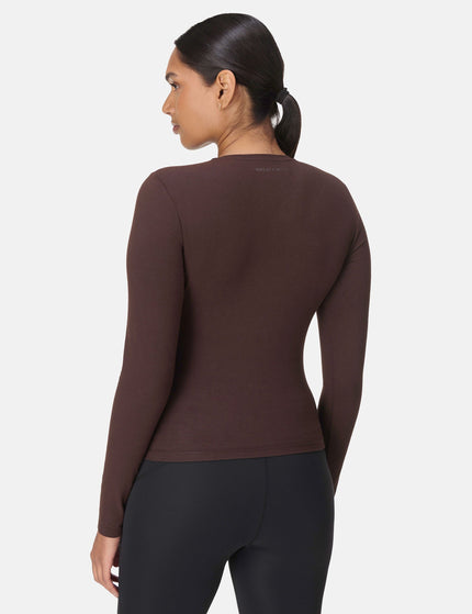 Sweaty Betty Essential Sculpt Long Sleeve Top - Sable Brownimage2- The Sports Edit