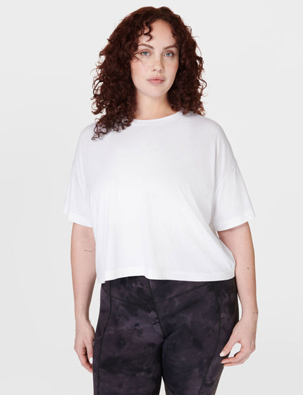 Sweaty Betty Essential Short Sleeve Crop T-Shirt - Whiteimage1- The Sports Edit