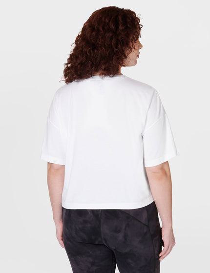 Sweaty Betty Essential Short Sleeve Crop T-Shirt - Whiteimage2- The Sports Edit