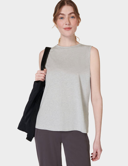 Sweaty Betty Essential Sleeveless Vest - Light Grey Marlimage5- The Sports Edit