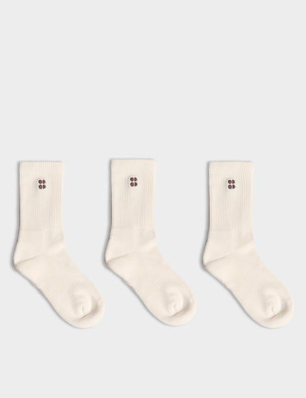 Sweaty Betty Essentials Crew Socks 3 Pack - Creme Beigeimage1- The Sports Edit