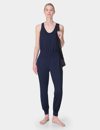 Gaia Performance Yoga Jumpsuit - Navy Blue