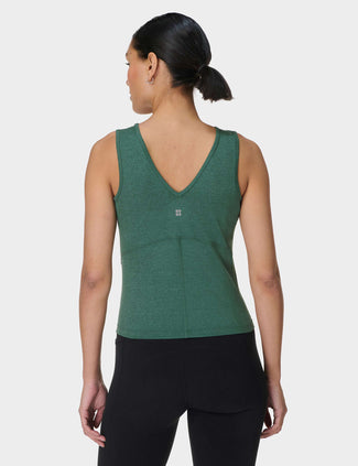 Gaia V-Neck Tank - Glade Green Marl