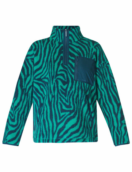 Sweaty Betty Karma Fleece Half Zip - Green Abstract Zebra Printimage8- The Sports Edit