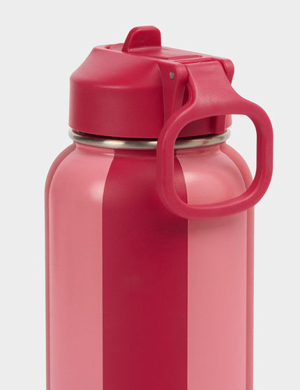 Sweaty Betty Keep It Chill Straw Water Bottle 950ml - Melrose Pink/Crimson Red Stripeimages2- The Sports Edit