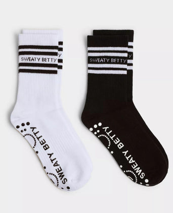 Mid Length Ankle Gripper Socks 2 pack - White