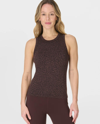 Mindful Flex Rib Vest - Brown Leo Skin Jacquard