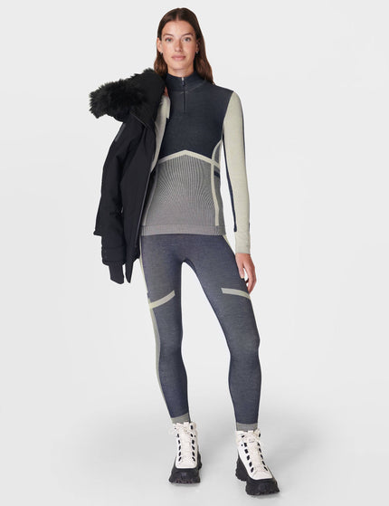 Sweaty Betty Modal Chevron Base Layer Legging - Navy Blue Studio Whiteimage5- The Sports Edit