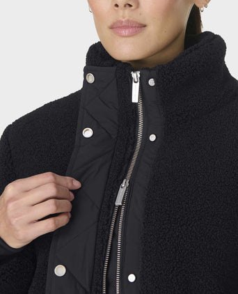 Navigate Fashion Texture Coat - Black