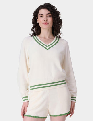 Off Court V-Neck Jumper - Lily White