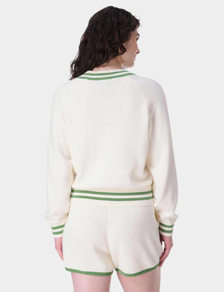 Off Court V-Neck Jumper - Lily White