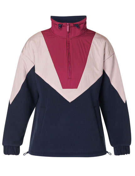 Sweaty Betty Orbit Fleece Half Zip - Navy Blue Colour Blockimage8- The Sports Edit