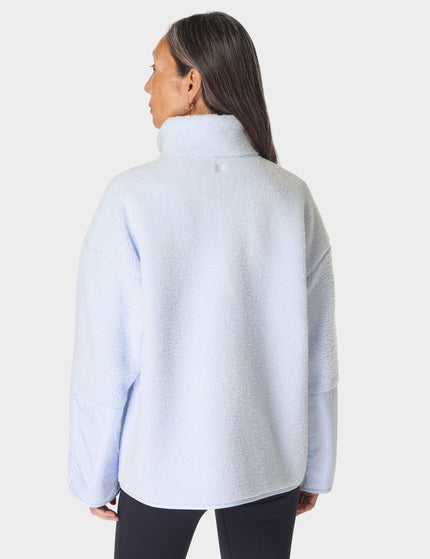 Sweaty Betty Plush Fleece Textured Half Zip - Salt Blueimage2- The Sports Edit