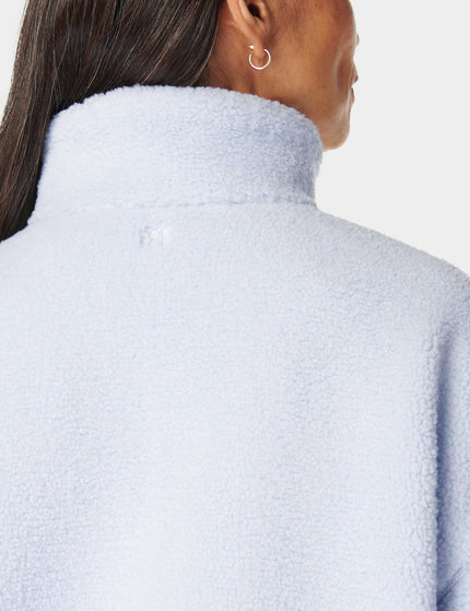 Sweaty Betty Plush Fleece Textured Half Zip - Salt Blueimage4- The Sports Edit