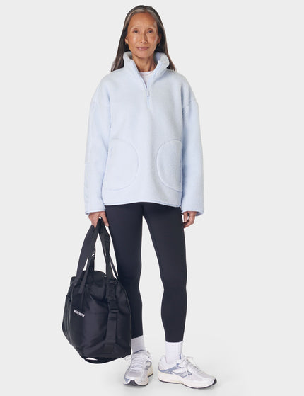 Sweaty Betty Plush Fleece Textured Half Zip - Salt Blueimage7- The Sports Edit