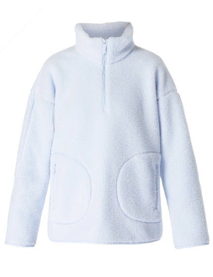 Sweaty Betty Plush Fleece Textured Half Zip - Salt Blueimage8- The Sports Edit